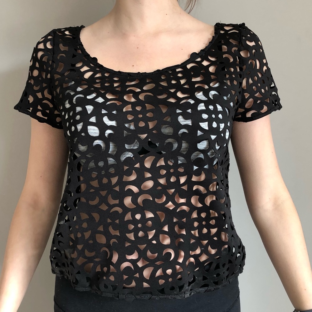 Black see-through tee